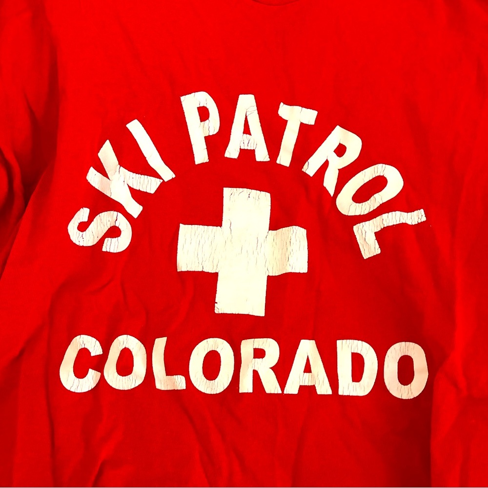 Red Colorado ski patrol shirt